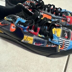 Nike Black and Blue Patchwork Sneakers